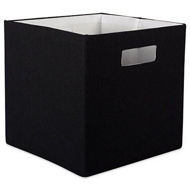 DII Fabric Storage Cube Organizer Bin 13x13x13 Foldable, Black
