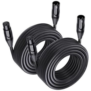 Cable Matters 2-Pack Premium XLR to XLR Cable, Microphone Cable, M-F, 35ft