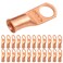SELTERM 25pcs 4 AWG 3/8" Stud Heavy Duty Bare Copper Battery Cable Lugs