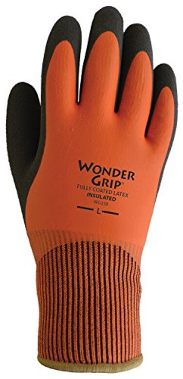 LFS BellinghamWonder GripThermo Plus Gloves - Large - Orange/Black - Textured Rubber Palm