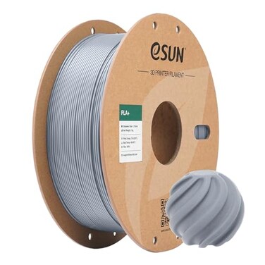 eSUN PLAFilament 1.75mm, 3D Printer Filament PLA Plus, Dimensional Accuracy/- 0.03mm, 1KG Spool ,2.2 LBS3D Printing Filament for 3D Printers, Silver