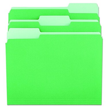 Universal One Bright Top Tab Classification Folder, Green/Light Green ,10502