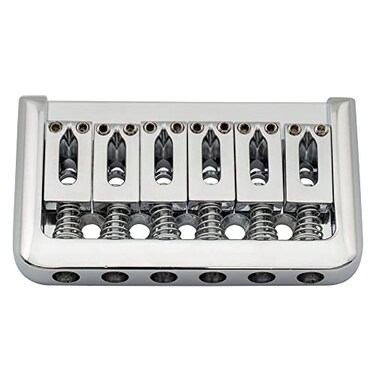 Musiclily Basic 52.5mm 2-1/16" Edged 6-String Guitar Hardtail Bridge Chrome