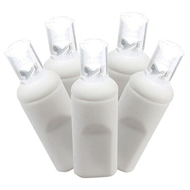 Vickerman 50 Light Pure White Wide Angle LED Light Set on White Wire