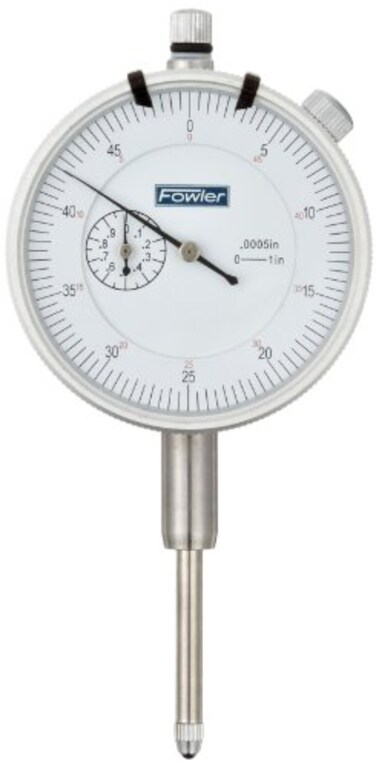 Fowler 52-520-129-0 Premium Dial Indicator with 1" Measuring Range and White Dial