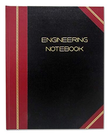 BookFactory Professional Engineering Notebook, Hardbound, 168 Pages