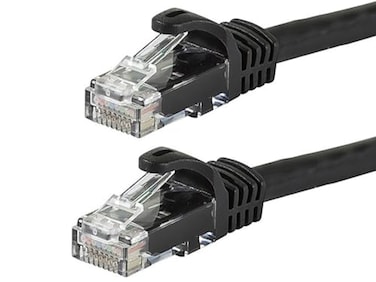 Monoprice Cat6 Ethernet Patch Cable - Snagless RJ45, 24AWG Stranded Pure Bare Copper Wire, 550Mhz, UTP, 25 Feet, Black - Flexboot Series