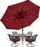 MASTERCANOPY 9ft Patio Umbrella with Solar Lights, Burdy