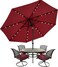 MASTERCANOPY 9ft Patio Umbrella with Solar Lights, Burdy