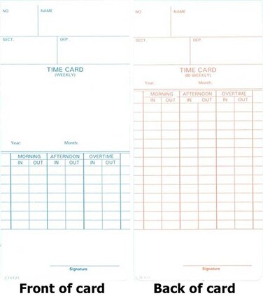 COMPUMATIC 250 Compumatic CTR121 Time Cards
