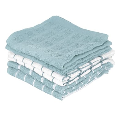 Ritz 100% Terry Cotton, Highly Absorbent Dish Cloth Set, 12 x 12, 6-Pack, Dew
