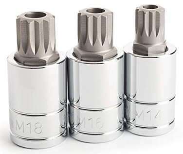 Titan 16083 3 pc. Tamper Resistant XZN Triple Square Bit Socket Set