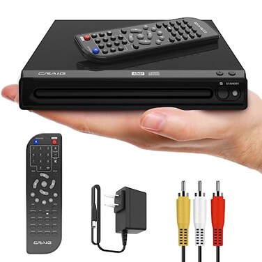 Craig Compact DVD/JPEG/CD-R/CD-RW/CD Player with Remote ,CVD512a, NO HDMI Connection