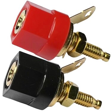 CESS Banana Binding Post Panel Mount Terminal, Red Black, 4 Pack