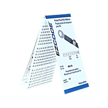 ThomasBetts WM-0-45 Vinyl Cloth Standard Wire Marker Book 3 Inch x 5 Inch Black On White Legend 0-45 E-Z-Code