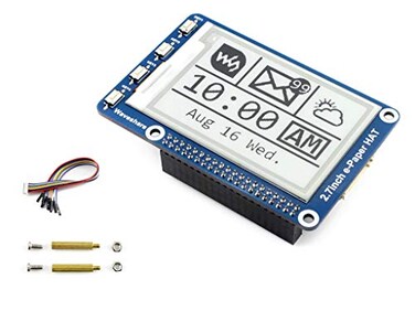 waveshare 264x176 Resolution 2.7 Inch e-Paper Display HAT E-Ink Screen LCD Module SPI Interface with Embedded Controller for Raspberry Pi 2B 3B 3B4B Zero Zero W/Arduino/STM32/Jetson Nano