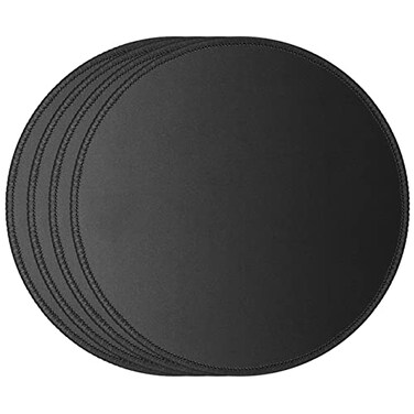 JIKIOU 4 Pack Computer Mouse Pad with Non-Slip Rubber Base Black