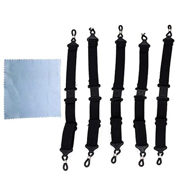 RDEXP Adjustable Elastic Sport Strap Eyeglasses Glasses Strap Holder with Push Button Buckle Pack of 5