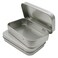 Hulless 2Pcs Small Hinged Tin Box Metal Tins Storage Containers, Silver