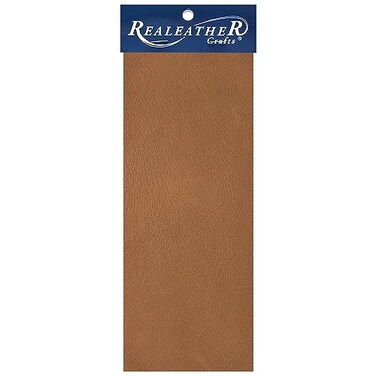 Realeather 2-3 oz. Smooth Full Grain Leather Trim Piece, 9x3, Brown