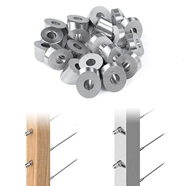 Muzata 20 Pack Cable Railing Hardware Angle Washer for 25&deg;-35&deg; Stairs CR25