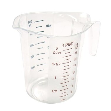 Winco 1 Pint Clear Plastic Measuring Cup