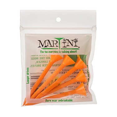 ProActive Sports Martini Golf 3-1/4" Durable Plastic Tees 5-Pack ,Orange