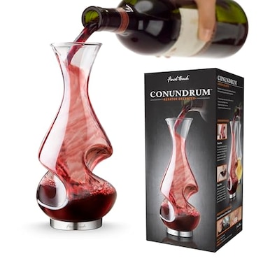 Final Touch Conundrum Wine Aerator Decanter, Steel Base, 12.7 oz ,375 ml