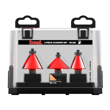 Freud 89-250 3Piece Chamfer Bit Set, Multi, One Size