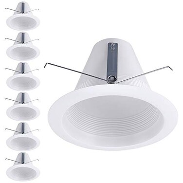 TORCHSTAR 6-Pack 6" Recessed Can Light Trim Self-Flanged, White