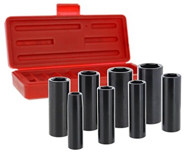 Drixet 3/8 Impact Socket Set SAE/Inch - Deep 3/8 Inch Drive Impact Socket Set8-Piece 6-Point Cr-v Sockets With CaseIncludes Sizes: 3/8, 7/16, 1/2, 9/16, 5/8, 11/16, 3/413/16-