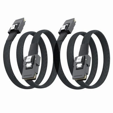 10Gtek SFF-8087 to SFF-8087 6G Internal Mini SAS Cable for Server Backplane/RAID Card, Hot-Swap Ready with SATA Compatibility, 100-Ohm, 0.8-m,2.6ft, 2 Pack