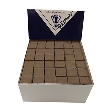 Silver Cup Pool Cue Chalk - Brown - Twelve Dozen