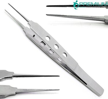 Premium Instruments McPherson Tying Forceps 4" Straight Ophthalmic Smooth Suture