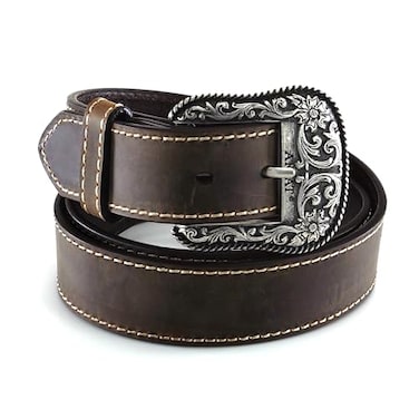 ARIAT Women's Basic Heavy Stitched Belt, Brown, Medium
