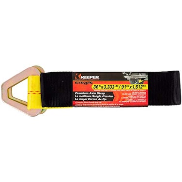 Keeper - 2 x 36 Premium Axle Tie Down Strap with D Rings - 3,333 lbs. Working Load Limit