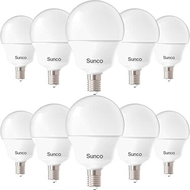 Sunco Lighting Sunco 10 Pack G14 5000K Candelabra LED Light Bulbs, E12, 5W=40W