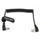 Alvin's Cables BNC to BNC Coiled Cable 3G SDI Cable Right Angle BNC to Right Angle BNC for Blackmagic