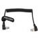 Alvin's Cables BNC to BNC Coiled Cable 3G SDI Cable Right Angle BNC to Right Angle BNC for Blackmagic
