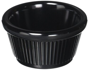 Winco Fluted Ramekins, 2-Ounce, Black