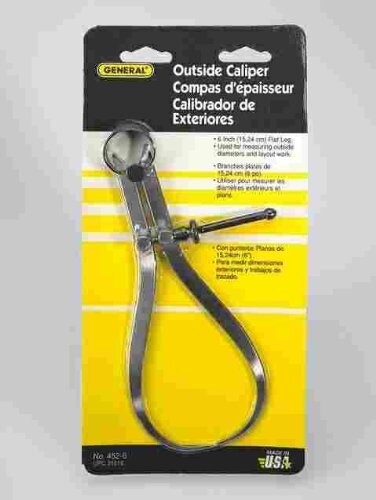 General Tools General 452-6 Flat Leg Machinist Outside Caliper