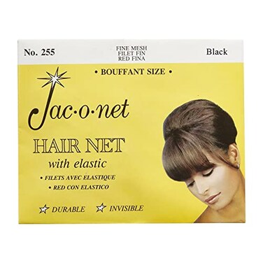 Jac-O-Net Hairnet Tiny Mesh Bouffant/Large Size, Black,1 Net Per Pack [Pack of 12]