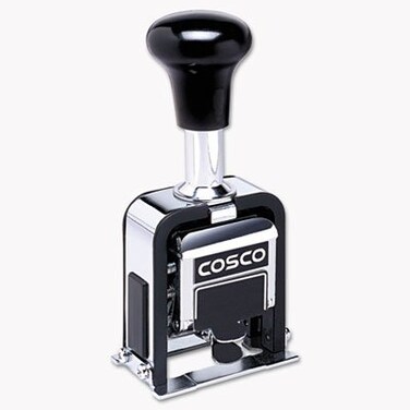 2000 PLUS Consolidated Stamp Self-inking Automatic Numbering Machine - Number Stamp - 6 Bands - Black - 1 Each