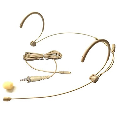 YPA MICROPHONES Microdot 4016 Headset Headworn Microphone for SENNHEISER Wireless System- Detachable Cable with 3.5mm Screw Locking Plug - Omidirectional Mic