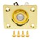 Musiclily Basic 6.35mm Rectangle Guitar Loaded Jack Socket Plate Gold