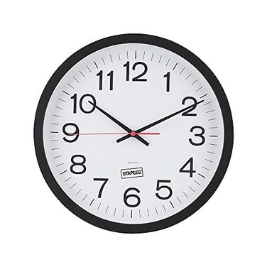 Staples Decorative Wall Clock, Plastic, 14 Inch