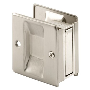 Prime-Line N 7238 Pocket Door Handle and Pull, 2-1/2 inch L X 1-3/8 inch W X 2-3/4 inch D, Solid, Satin Nickel Plated ,Single Pack