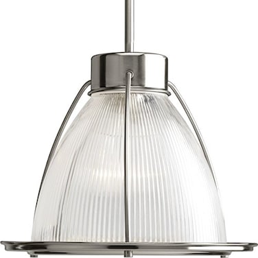 Progress Lighting Prismatic Glass Mini-Pendant Light, Brushed Nickel