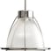 Progress Lighting Prismatic Glass Mini-Pendant Light, Brushed Nickel