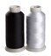 Simthread 2 Huge Spools Bobbin Thread 60WT Black and White 5500 Yards Each